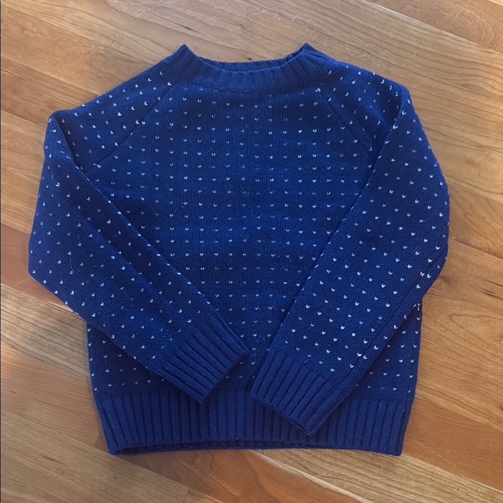 Boys Classic Prep Navy Blue Crew Neck Sweater